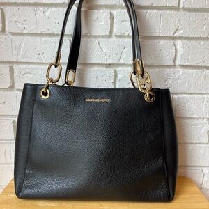 Michael Kors Black Pebbled Leather Shoulder Bag